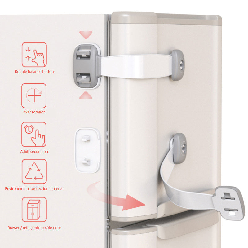 Veiligheidsslot voor baby's, anti-clip handdeur, kastsloten voor koelkast, ladekast, veilig slot voor kinderen, geen gereedschap of boren, kindveilige kastbeveiliging, ladedeursloten voor kastdeuren Ritchy's Shop