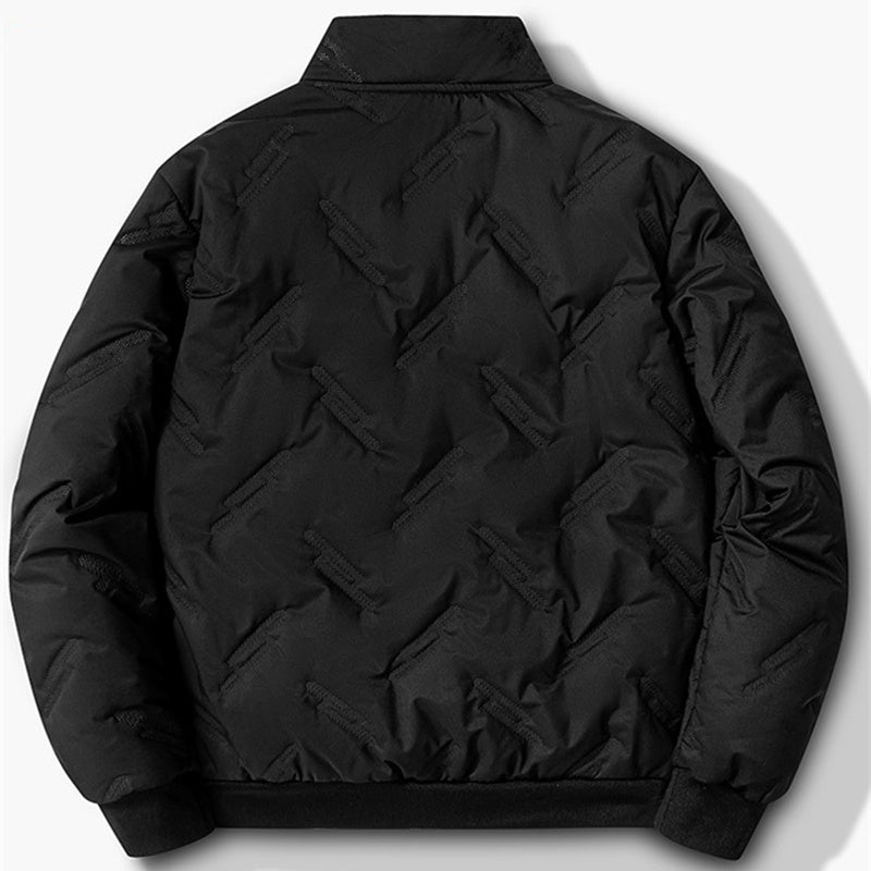 Nieuwe katoenen jas met grafeenontwerp, warme winterjas met dikke fleece, modieuze casual herenkleding Ritchy's Shop