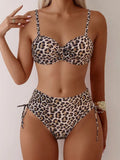 Bedrukte splitbandbikini met hoge taille, Europees en Amerikaans Nexora Store