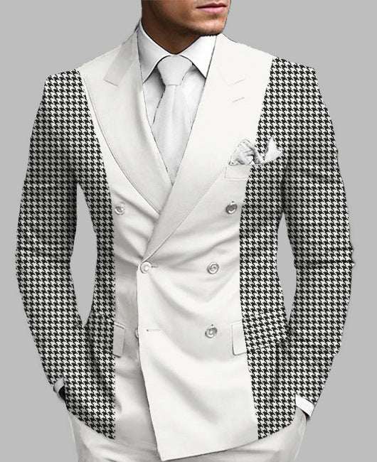 Nieuw bedrukt herenpakjasje met posterieure mediane split Nexora Store