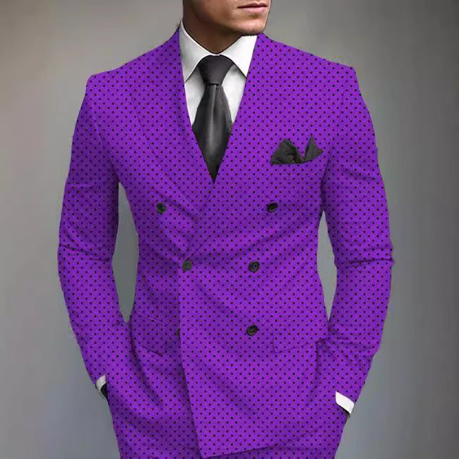 slim fit bedrukt herenpakjasje met posterieure mediane split en subtiel streeppatroon in wit