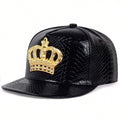 Crown Metal Label Hip Hop Hoed Europees en Amerikaans PU leren platte Eaves Cap Nexora Store