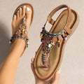 Bohemian etnische stijl platte sandalen met hanger slippers Nexora Store