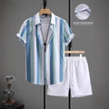 Casual Simple Revers Korte Mouw Shirt En Shorts Tweedelige Set Ritchy's Shop