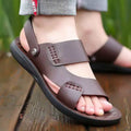 Herensandalen tweezijdig buitenplatform lichtbruine waterdichte antislip sandalen voor heren met PVC zool