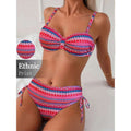 Bedrukte splitbandbikini met hoge taille, Europees en Amerikaans Nexora Store