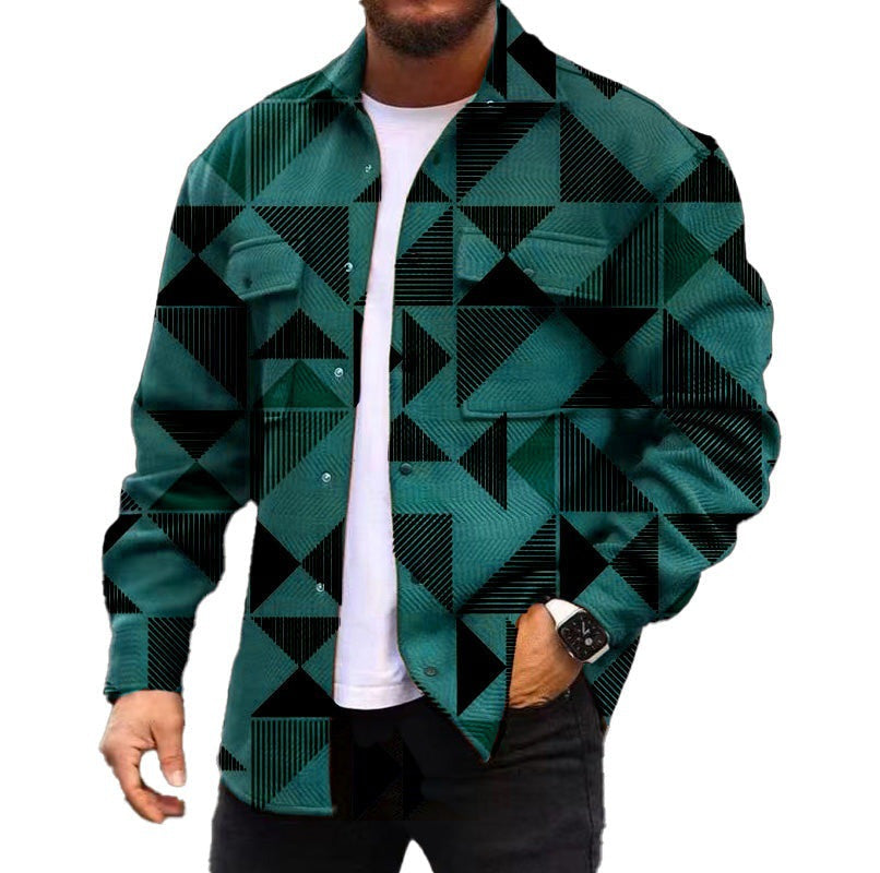 3D Digitaal Printen Jas Herfst Mode Casual Heren Jassen Overhemd Nexora Store