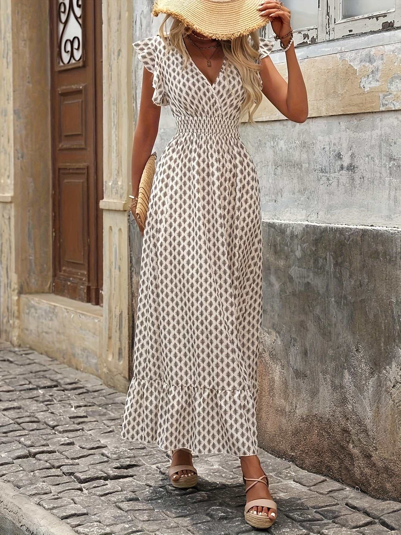 Bohemian Fashion Veelzijdige Bedrukte Jumpsuit Nexora Store