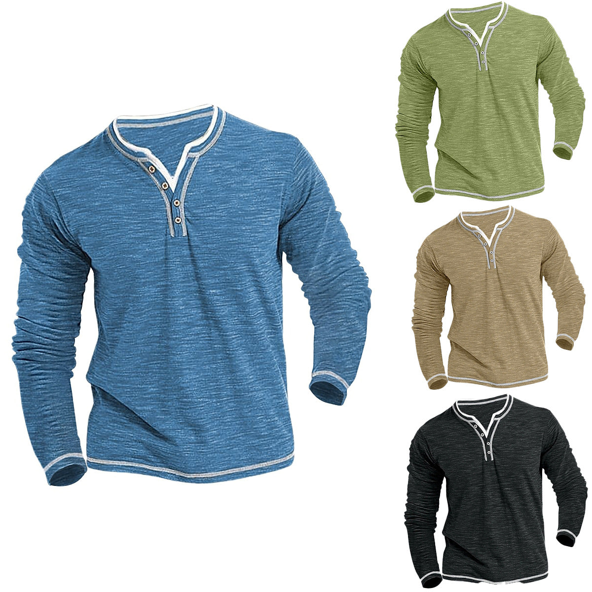 Comfortabel zacht stretch Henley shirt T-shirt Nexora Store