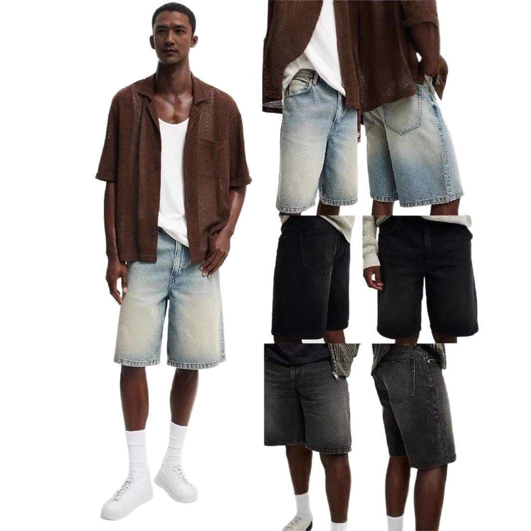 Losse, bijpassende jeans voor heren, middellange broek Nexora Store