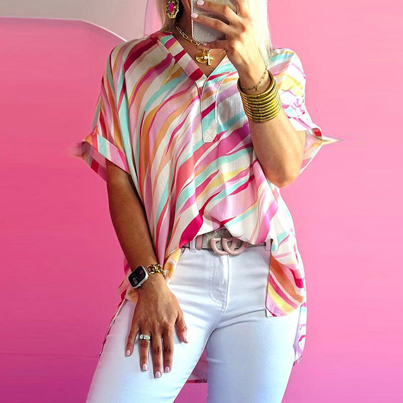 Kleurblokkerend topje met halve mouwen Nexora Store