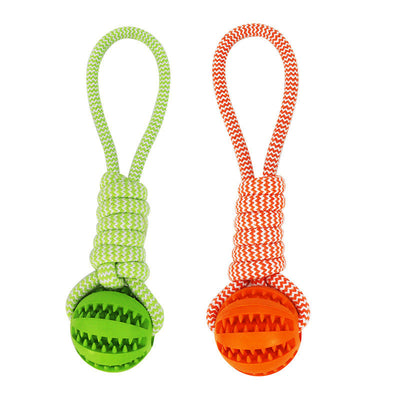 Hondenspeelgoed, Interactieve snoepjesballen van henneptouw, Rubberen lekkende ballen voor kleine honden, Kauwspeelgoed, Bijtbestendig speelgoed voor het reinigen van de tanden van huisdieren, Bijtbestendige speelgoedbal voor huisdieren, Honden, Puppy's Nexora Store