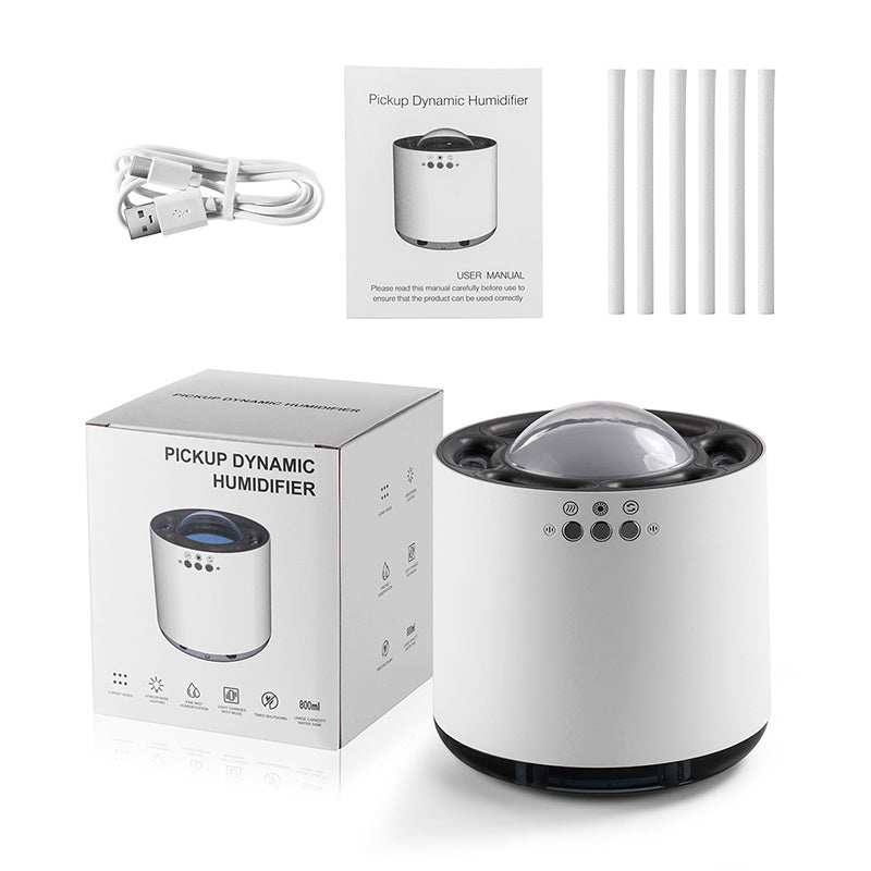 Groothandel Spraakgestuurde Kleurrijke Led Lamp Luchtbevochtiger 800ml USB Koele Mist Ultrasone Smart Home H20 H2O Dynamische Luchtbevochtiger Nexora Store
