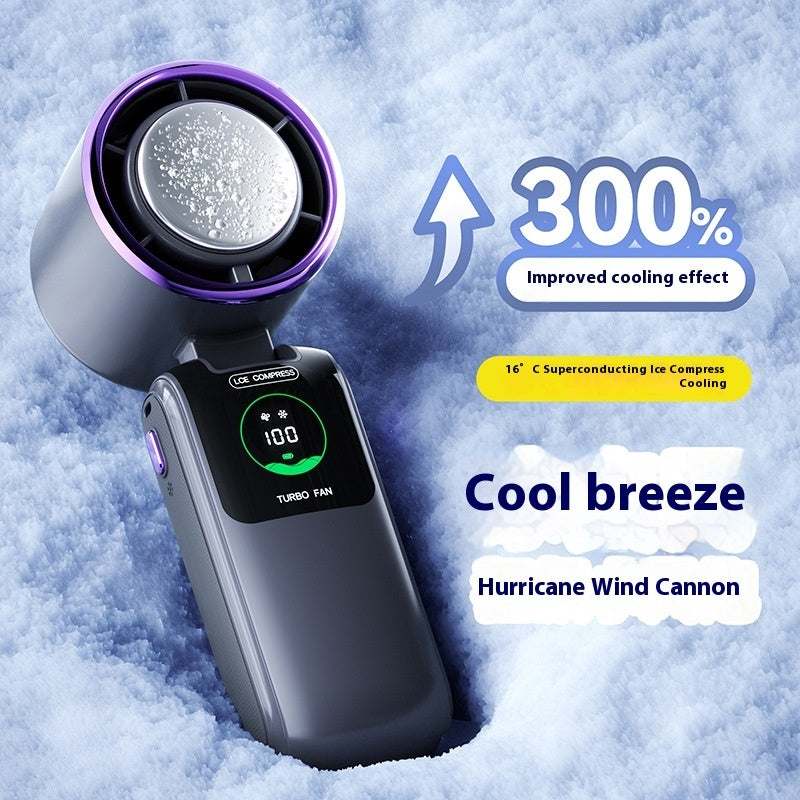 Nieuwe Ice Pack draagbare hoge snelheid elektrische mini ventilator met instelbare snelheid in zwart en wit kleur opties