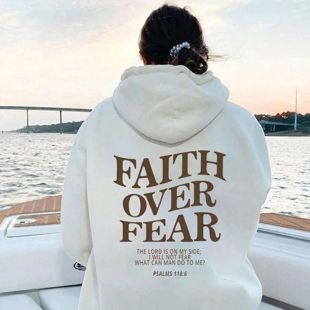 Geloof boven angst Christelijke hoodie Christelijke sweatshirt Jezus hoodie Trendy hoodie Bijbelvers shirt Unisex esthetische kleding Nexora Store