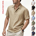 Heren Brits casual poloshirt met gesp en losse linnen revers Nexora Store