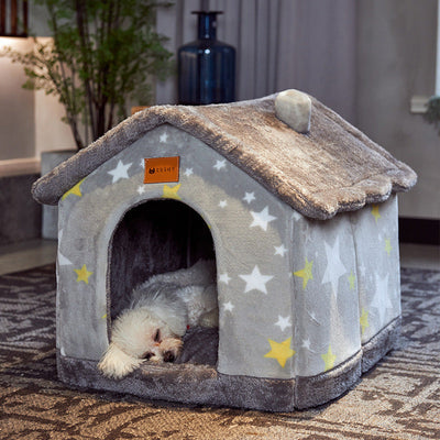 Opvouwbaar hondenhuis, kattenbed, wintervilla, slaapkennel, verwijderbaar nest, warme, afgesloten grot, bank, huisdierbenodigdheden Nexora Store