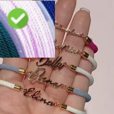 Gepersonaliseerde kleurrijke touwketting met aangepaste naamarmband, gepersonaliseerde verstelbare naamsieraden voor meisjes Nexora Store