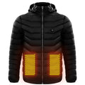 Elektrische verwarmde jas zwart met capuchon en verwarmingselementen voor wintersport