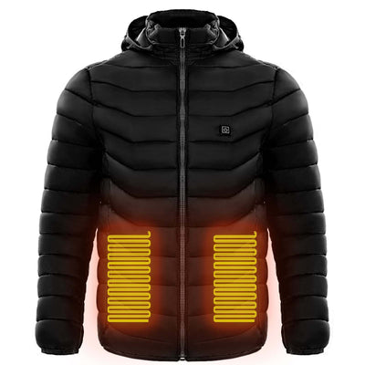 Heren Verwarmde Pufferjas Elektrische Verwarmde Jas Geïsoleerde Capuchon Windjack 9 Warmtezones Mijn winkel