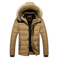 Heren bontjas met capuchon, winterjas van dik fleece, katoenen kleding Ritchy's Shop