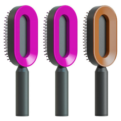 Zelfreinigende haarborstel voor vrouwen, één-toets reiniging, haaruitval, airbagmassage, hoofdhuidkam, antistatische haarborstel Nexora Store