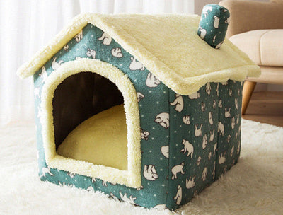 Opvouwbaar hondenhuis, kattenbed, wintervilla, slaapkennel, verwijderbaar nest, warme, afgesloten grot, bank, huisdierbenodigdheden Nexora Store