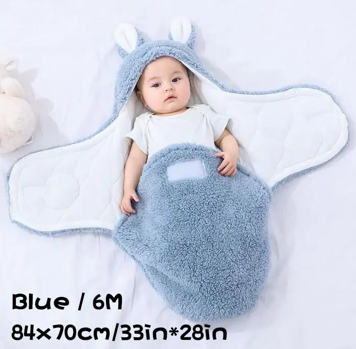 Superzachte babyslaapzak, zachte fleece, pasgeboren deken, inbakerdekens, unisex babywikkeldoek voor pasgeboren jongens en meisjes met hoofdbeschermende en hoofdondersteunende functie, draagbare inbakerslaapzak Ritchy's Shop