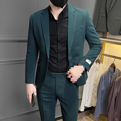 Herenpak in Koreaanse stijl, slim fit, zakelijk pak, casual pak Nexora Store