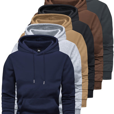 6-delige effen herensweater met lange mouwen en capuchon Nexora Store