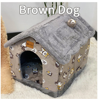 Opvouwbaar hondenhuis, kattenbed, wintervilla, slaapkennel, verwijderbaar nest, warme, afgesloten grot, bank, huisdierbenodigdheden Nexora Store