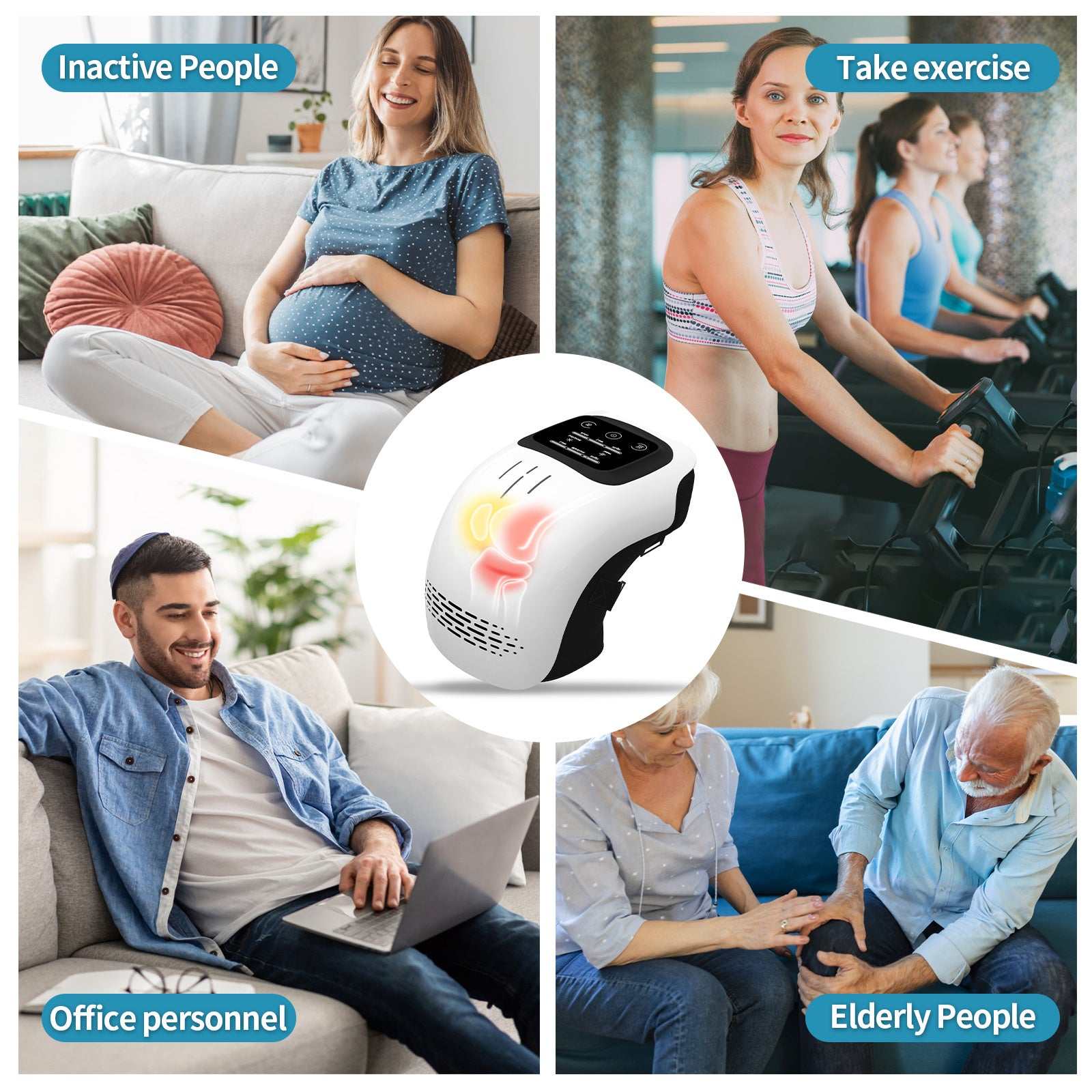 Intelligent Home Use Electric Intelligent Kneading Heating Knee Massager Rechargeable Pain Relief Infrared Laser Vibration Knee Massager Nexora Store