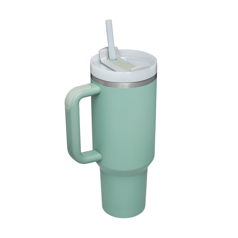 40 Oz Tumbler met handvat, rietje, geïsoleerd, roestvrij staal, morsbestendig, vacuüm koffiebeker, beker met deksel, taps toelopende mok, cadeaus voor Valentijnsliefhebbers, geschikt voor in de auto, sportschool, kantoor, reizen Ritchy's Shop