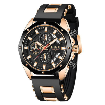 Mode Herenhorloges Topmerk Luxe Siliconen Sporthorloge Heren Kwarts Datum Klok Waterdicht Polshorloge Chronograaf Ritchy's Shop