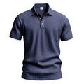 Heren Brits casual poloshirt met gesp en losse linnen revers Nexora Store