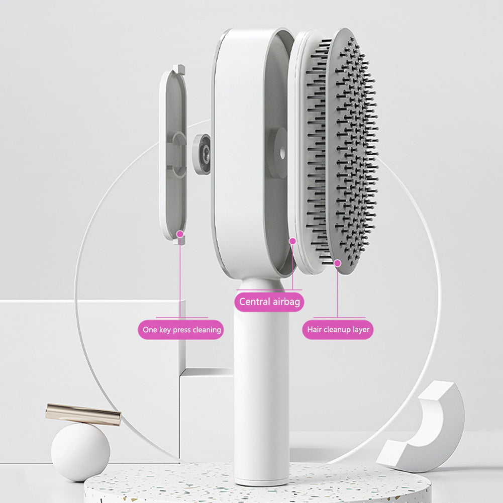 Zelfreinigende haarborstel voor vrouwen, één-toets reiniging, haaruitval, airbagmassage, hoofdhuidkam, antistatische haarborstel Nexora Store