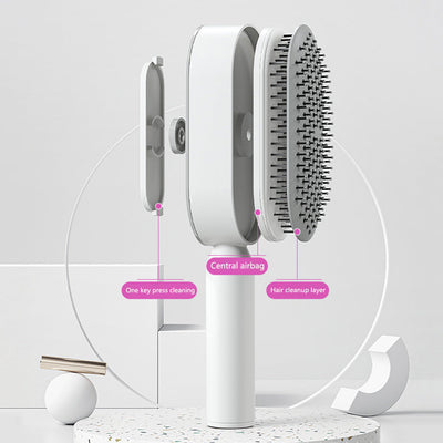 Zelfreinigende haarborstel voor vrouwen, één-toets reiniging, haaruitval, airbagmassage, hoofdhuidkam, antistatische haarborstel Nexora Store