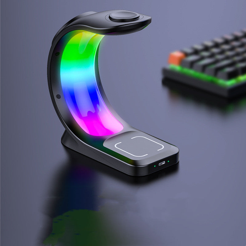 4 In 1 Magnetic Wireless Charger Fast Charging For Smart Phone Atmosphere Light Charging Station For Airpods Pro I-phone Watch Nexora Store