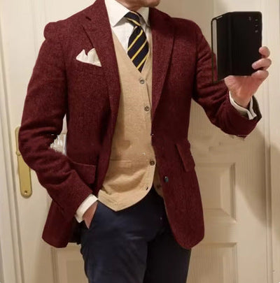 Nieuw herenpak visgraatjas casual slim fit Nexora Store