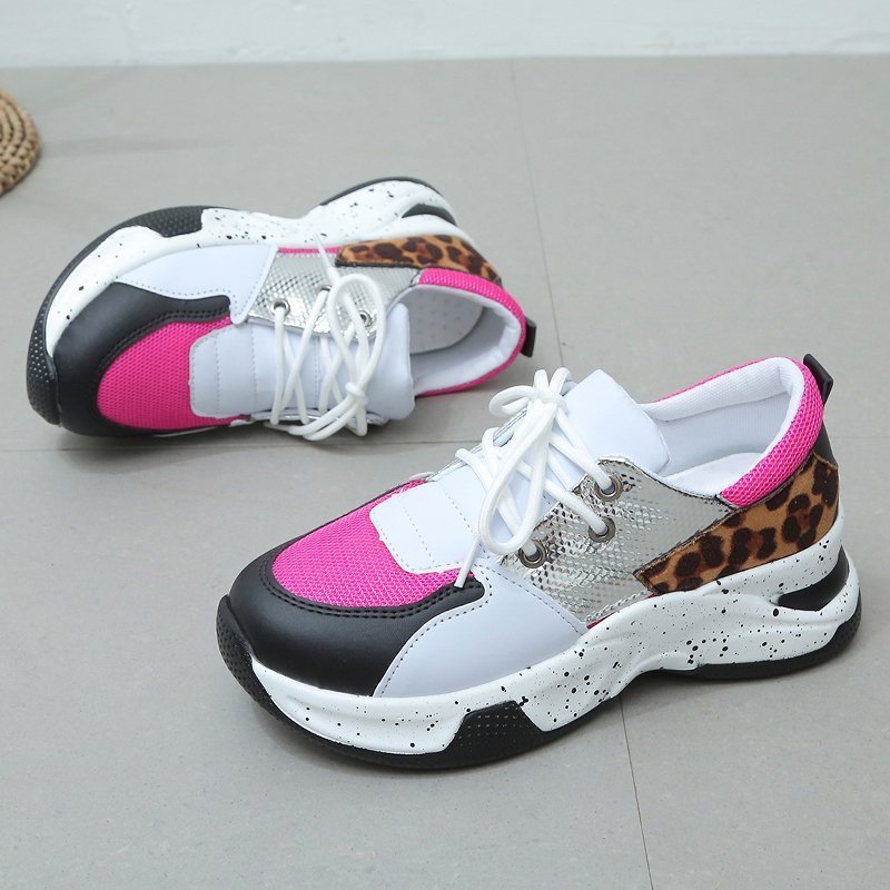 Luipaardprint Sneakers Dames Veterschoenen Wandel- en Hardloopschoenen Sportschoenen Nexora Store