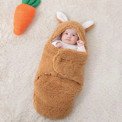 Superzachte babyslaapzak, zachte fleece, pasgeboren deken, inbakerdekens, unisex babywikkeldoek voor pasgeboren jongens en meisjes met hoofdbeschermende en hoofdondersteunende functie, draagbare inbakerslaapzak Ritchy's Shop