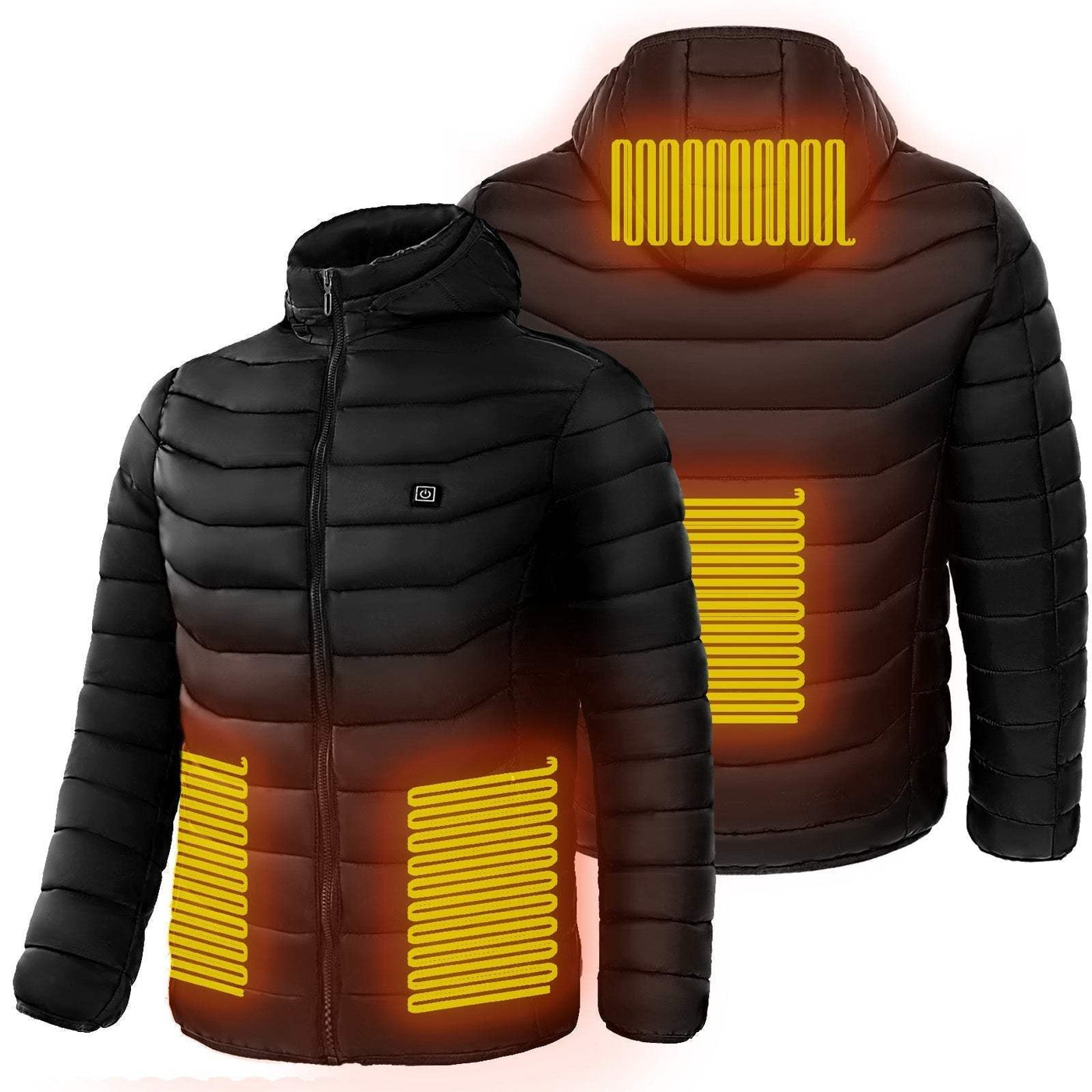 Heren Verwarmde Pufferjas Elektrische Verwarmde Jas Geïsoleerde Capuchon Windjack 9 Warmtezones Mijn winkel