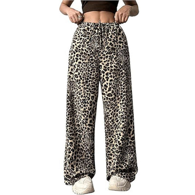 Casual broek met lage taille en luipaardprint voor alle wedstrijden Ritchy's Shop