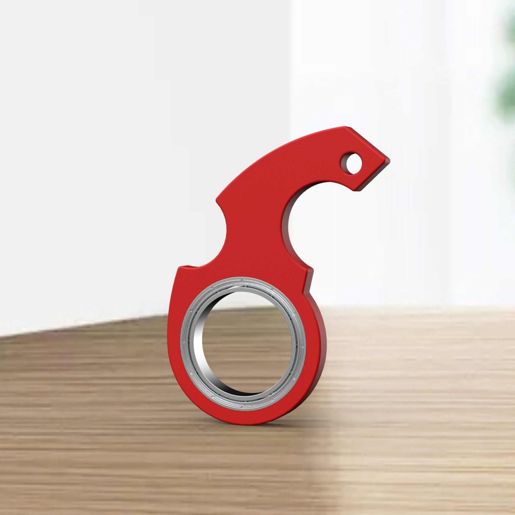 Rode Fidget Spinner speelgoed sleutelhanger van kunststof en zinklegering voor ontspanning en focus.