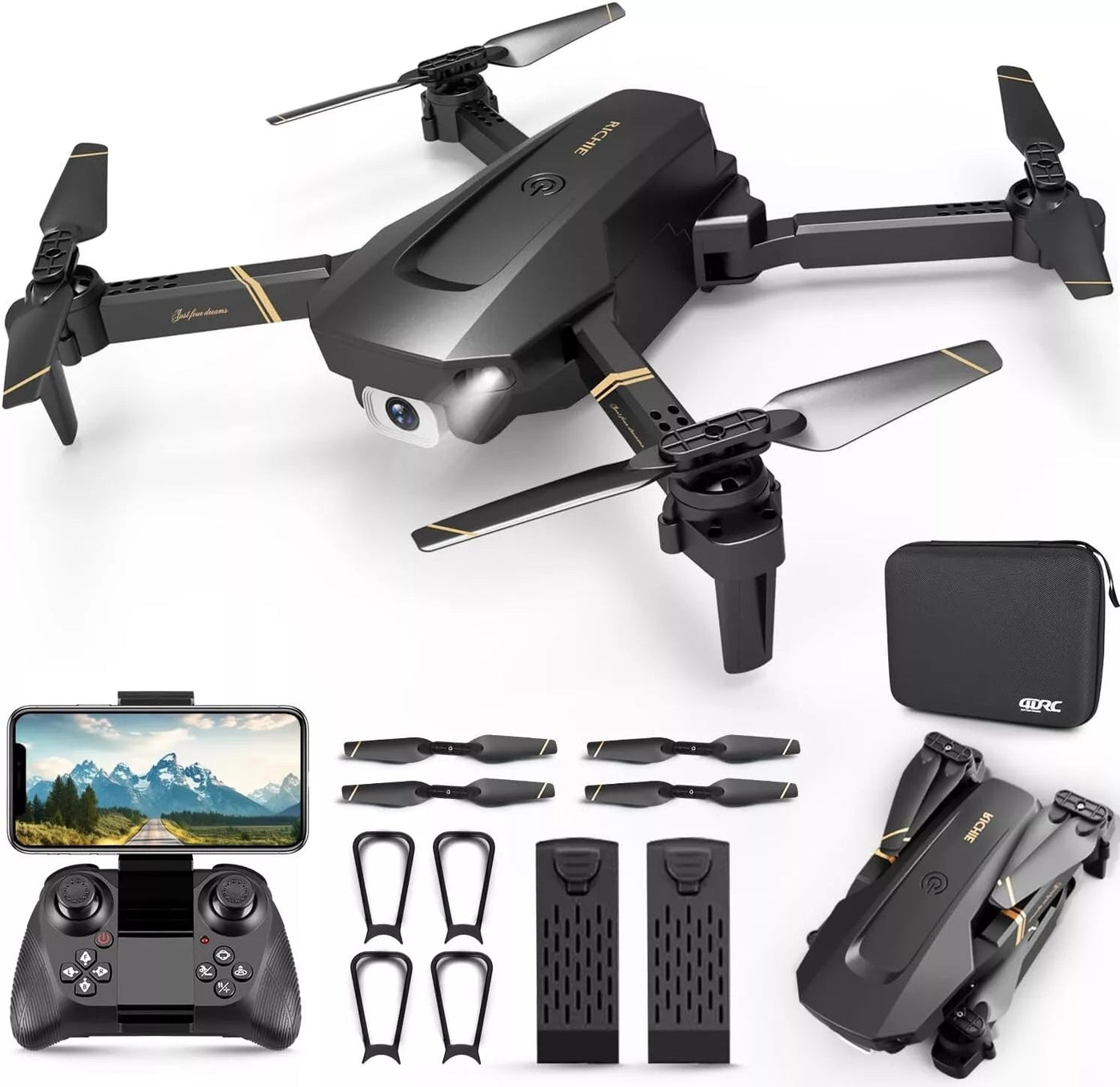 4DRC V4 Foldable Mini Drone With Camera 4K 1080P HD Drone ,3 Batteries,Drones For Adults Kids,Remote-controlled Quadcopter,Logistics Is Randomly Sent By UPS,USPS, Nexora Store