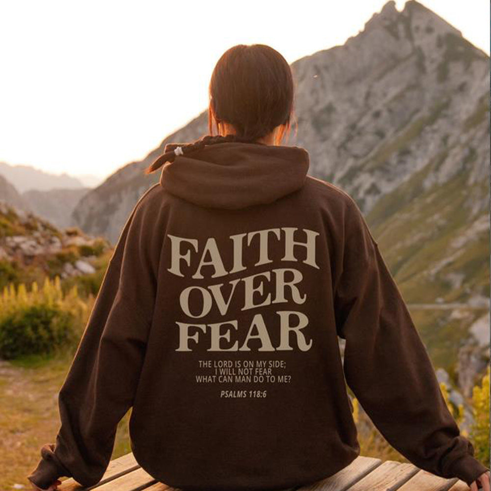 Geloof boven angst Christelijke hoodie Christelijke sweatshirt Jezus hoodie Trendy hoodie Bijbelvers shirt Unisex esthetische kleding Nexora Store