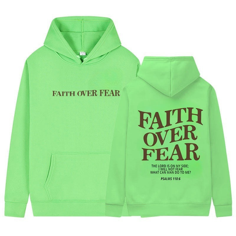 Geloof boven angst Christelijke hoodie Christelijke sweatshirt Jezus hoodie Trendy hoodie Bijbelvers shirt Unisex esthetische kleding Nexora Store