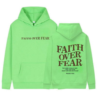 Geloof boven angst Christelijke hoodie Christelijke sweatshirt Jezus hoodie Trendy hoodie Bijbelvers shirt Unisex esthetische kleding Nexora Store