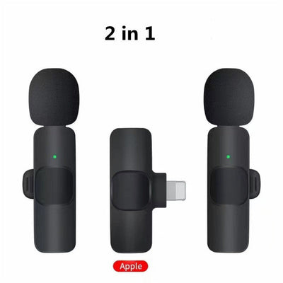Draadloze Lavalier-microfoon, draagbare audio- en video-opnamemicrofoon voor iPhone en Android, lange batterijduur, live-uitzendingen en gaming Ritchy's Shop