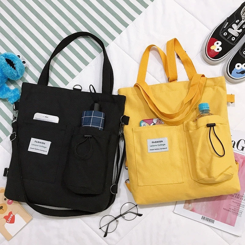 Harajuku Canvas Tassen Studenten Handtas Met Zakken Preppy Buckpack Schoudertas Voor Vrouwen Schooltassen Nexora Store